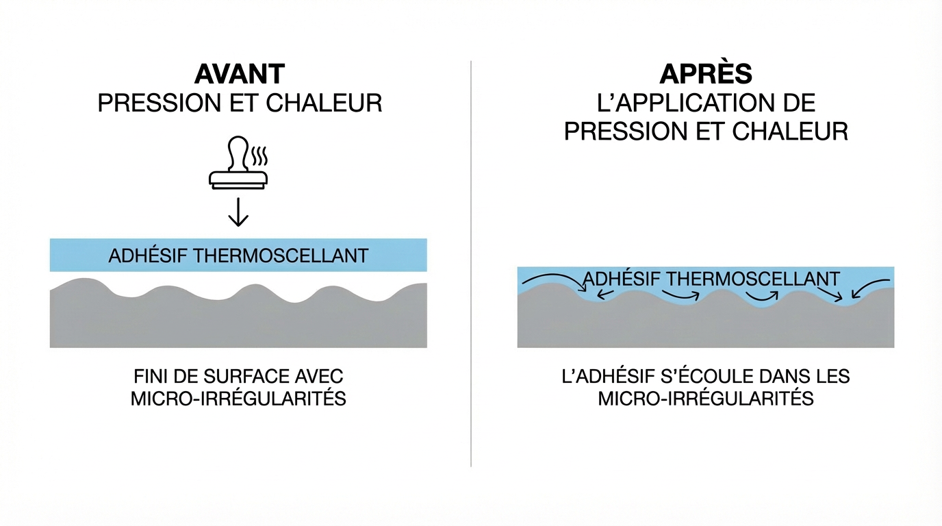 procédé d'adhésif heatseal